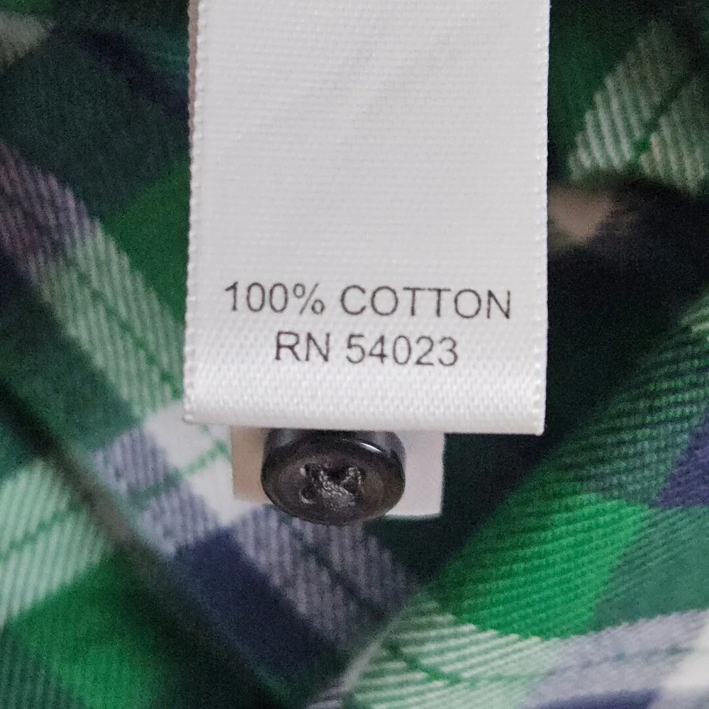 Banana Republic Men's Green Blue White Plaid Size M Button Up Shirt 100% Cotton‎